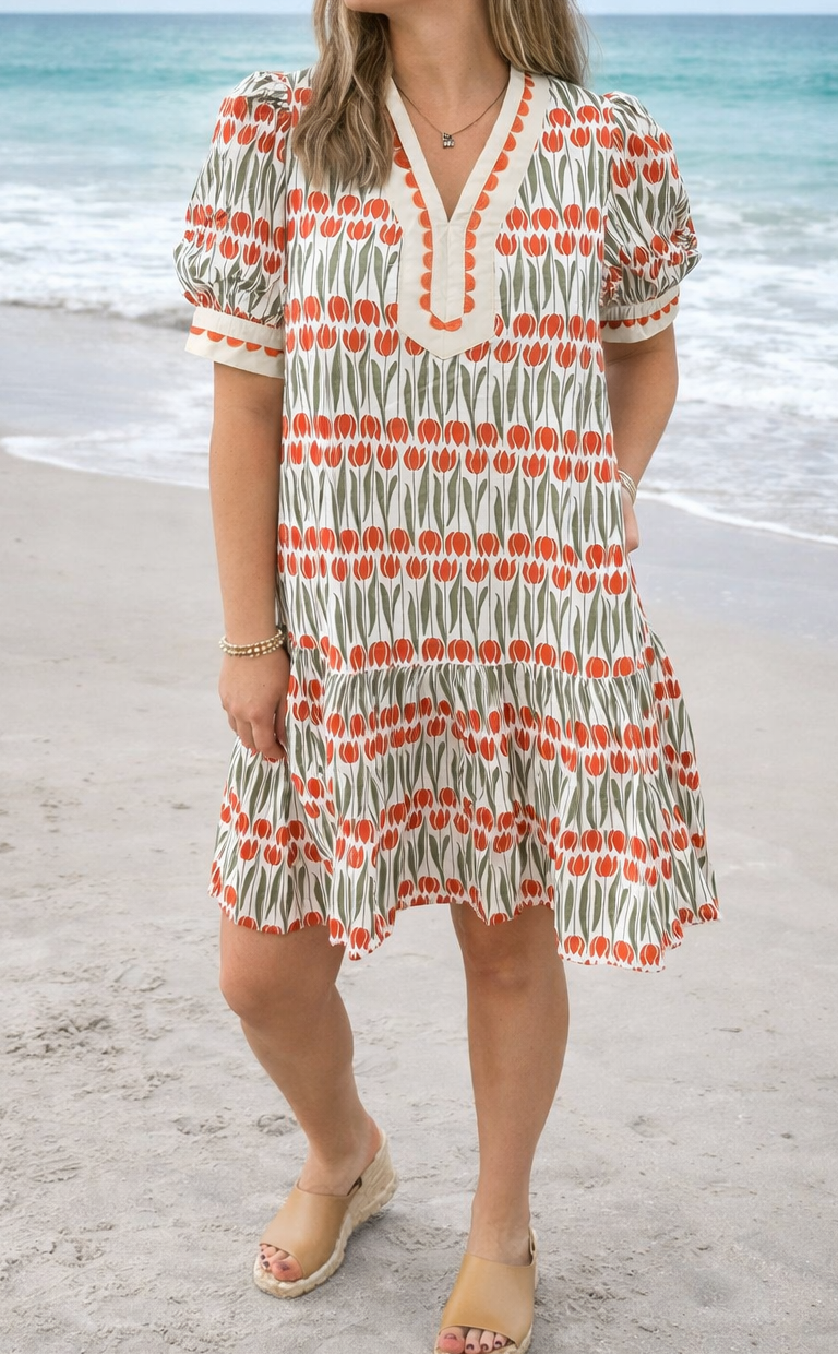 White Floral Mini Dress LT