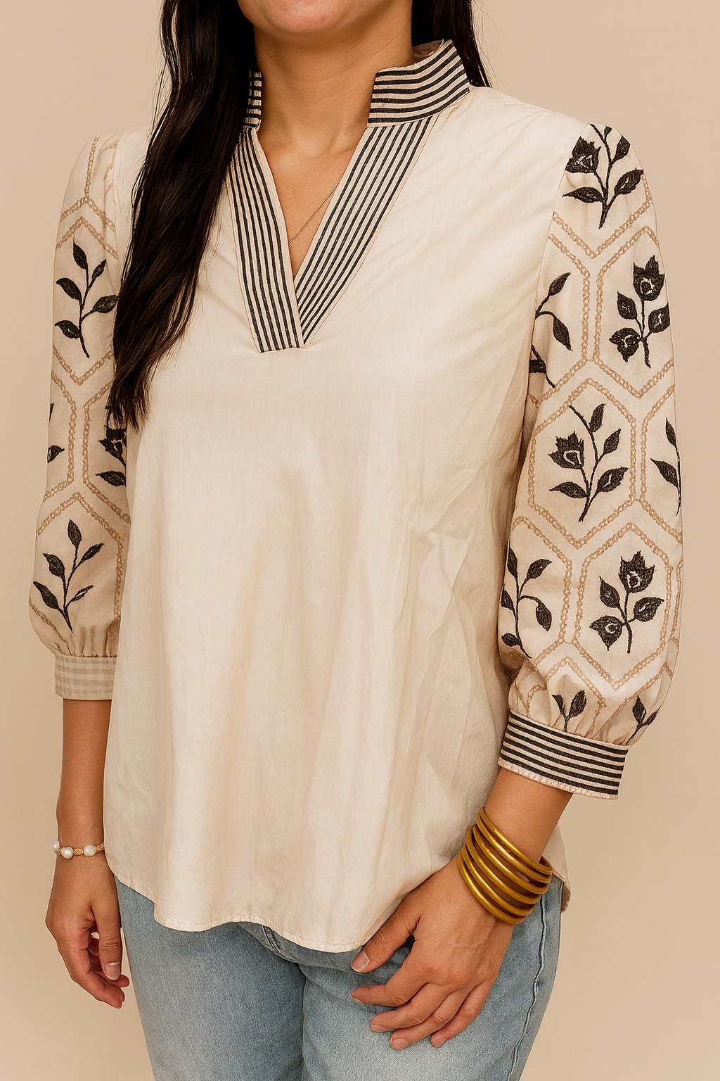 Floral Sleeve Blouse RTS