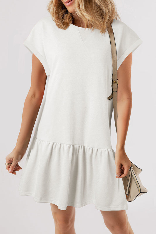 White Solid Shirt Dress March.