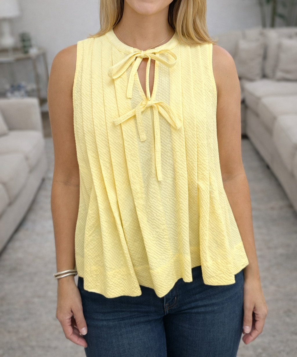 Yellow Bow Tie Top RTS
