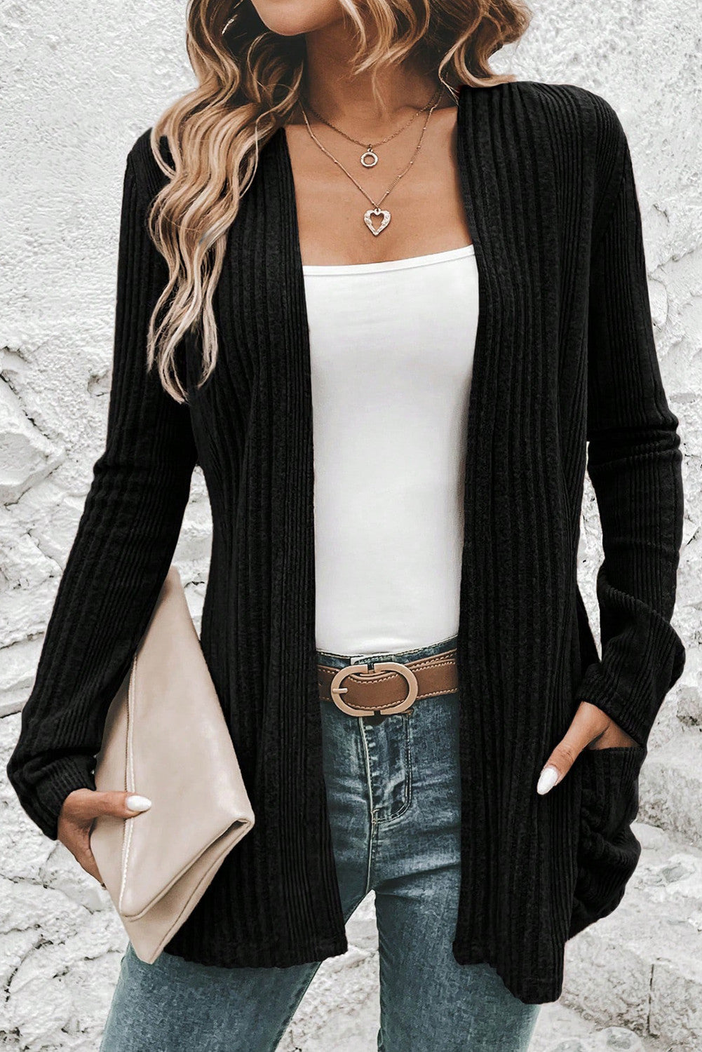 Ribbed Knitted Cardigan RTS