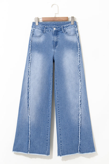 Raw Hem Flared Denim Jeans LT