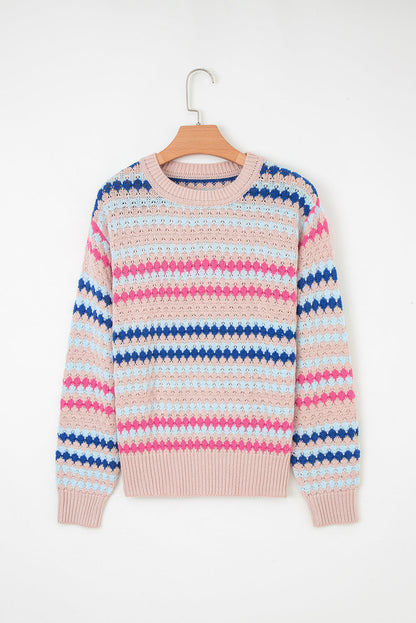 Stripe Eyelet Sweater September.