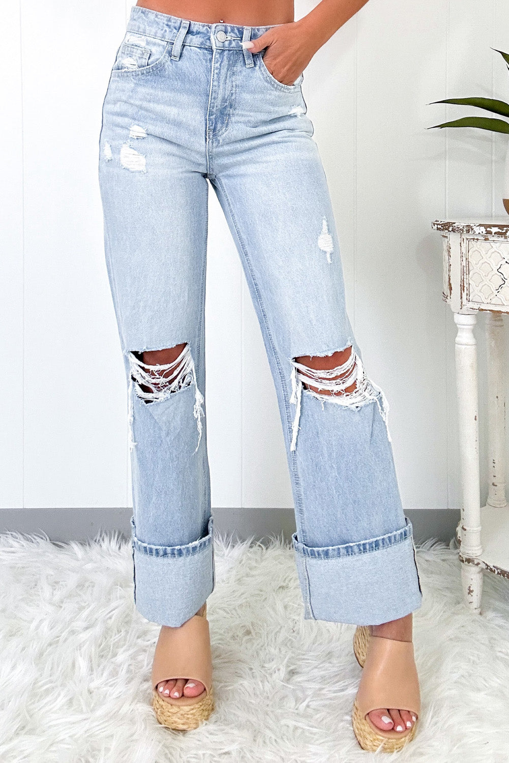 Distressed Light Wash Jeans RTS