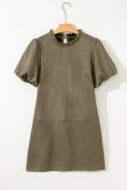 Green Frilled Mini Dress RTS