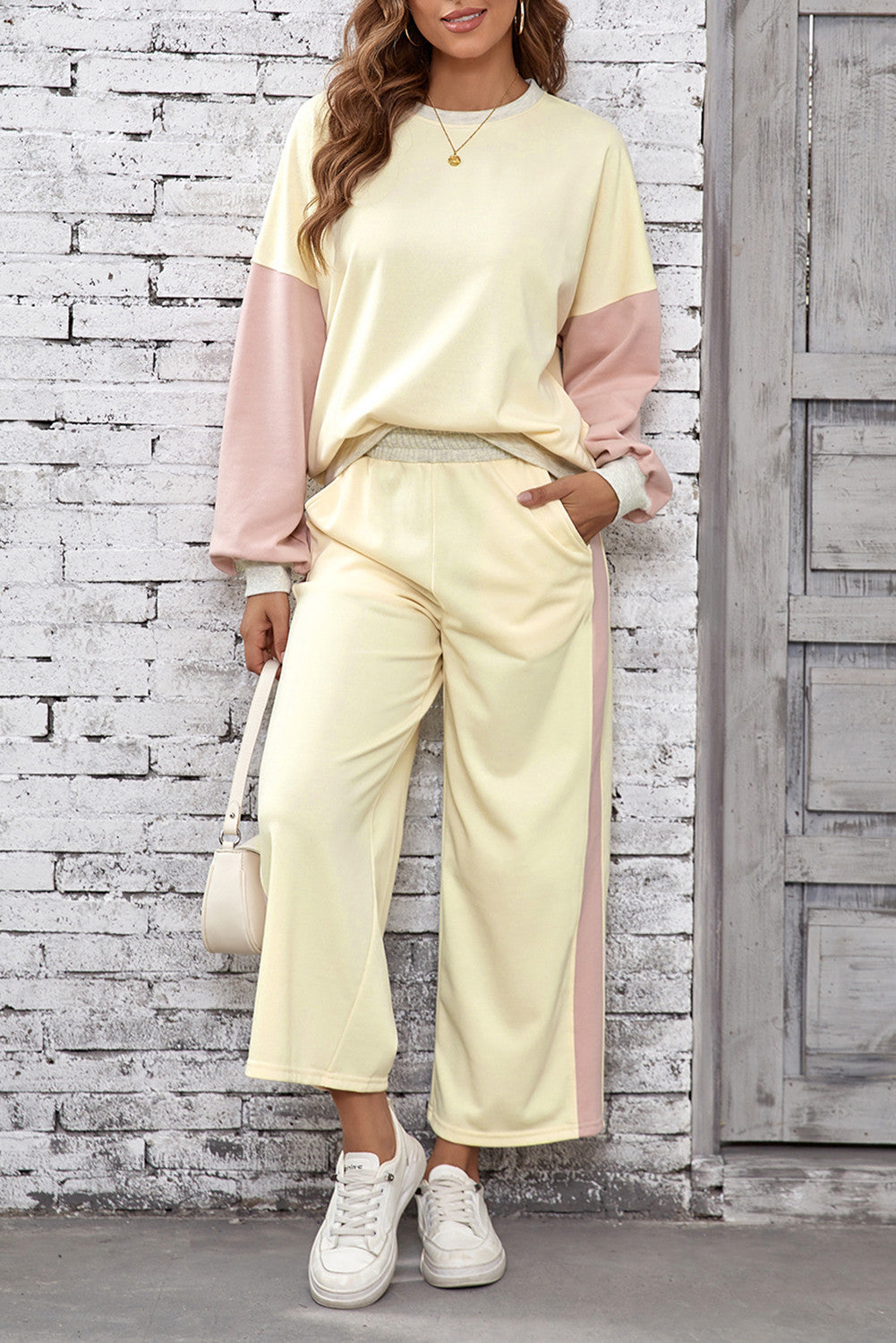 Colorblock Loose Pullover Set RTS